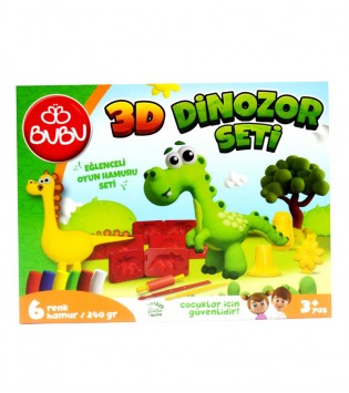 BU-BU OYUN HAMURU SETİ 3D DİNOZOR (L)