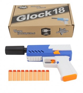 TİİM ŞARJLI TAM OTOMATİK SUSTURUCULU MAVİ GLOCK TA