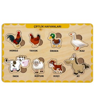 AHŞAP ÇİFTLİK HAYVANLARI EĞİTİCİ SET