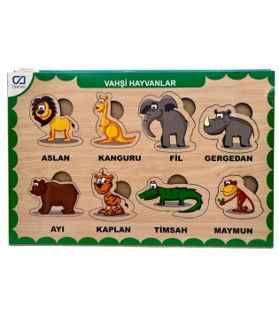AHŞAP VAHŞİ HAYVANLAR EĞİTİCİ SET