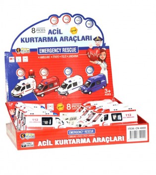 KUTUDA 8 Lİ SESLİ METAL AMBULANS