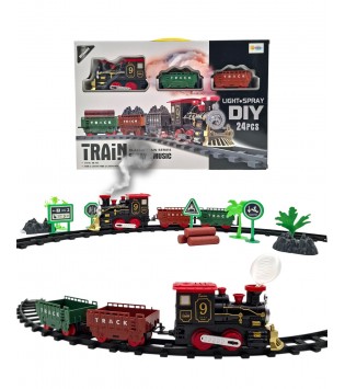 IŞIKLI SESLİ DUMAN ÇIKARAN 24 PCS TREN