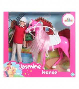 JASMİNE HORSE BEBEKLİ PEMBE BEYAZ 