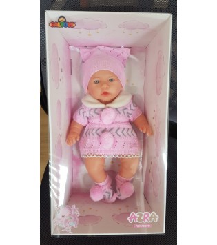 AZRA NEWBORN PEMBE GRİ TRİKO ELBİSELİ