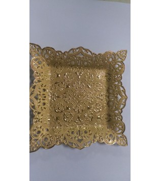 METAL KARE ALTIN KAPLAMA TEPSİ