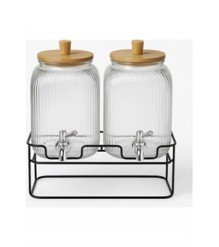 2X3,75 LT CAM METAL AYAKLI LİMONATA SEBİLİ İKİLİ