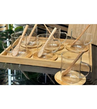 19 PCS BANBU ÇAY TEPSİLİ SET