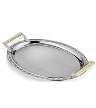 NİKEL RENK OVAL BÜYÜK  BOY TEPSİ