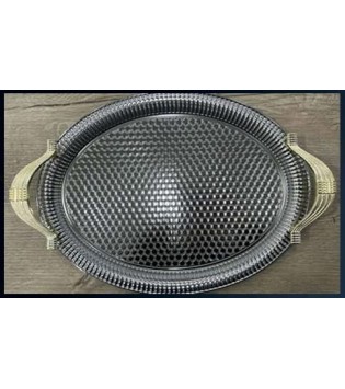 NİKEL RENK OVAL BÜYÜK BOY TEPSİ