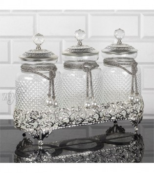 ROZA 3 LÜ FÜME CAM GÜMÜŞ BAHARATLIK ROZA 3 LÜ FÜME CAM GÜMÜŞ BAHARATLIK