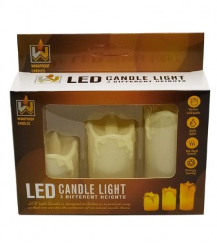 3 LÜ LED PİLLİ MUM