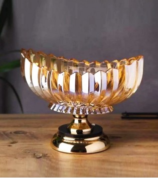GOLD CAM METAL AYAKLI LÜX MEYVELİK