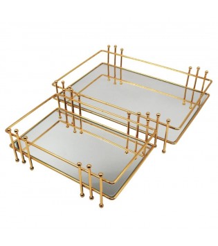 2 Lİ DİKDÖRTGEN TEK SAP BEYAZ CAM NİŞAN TEPSİSİ