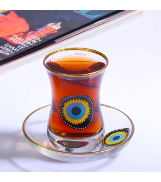 CAM TABAKLI 12 PCS  ÇAY SETİ