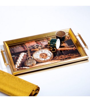 KULPLU LÜX DİKDÖRTGEN 31X50 CM TEPSİ