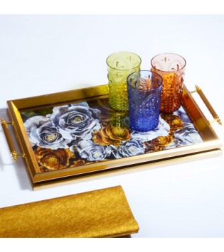 KULPLU LÜX DİKDÖRTGEN 31X50 CM TEPSİ