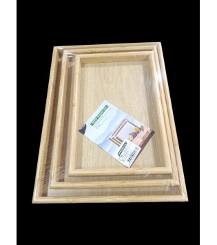 3 LÜ AHŞAP ÇAY TEPSİSİ SETİ