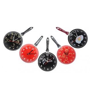 TAVA MODELİ RENKLİ METAL MUTFAK SAATİ
