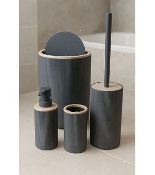 ARVALE LİZA 4 PCS SİYAH BEYAZ GRİ BANYO SETİ ARVALE LİZA 4 PCS SİYAH BEYAZ GRİ BANYO SETİ