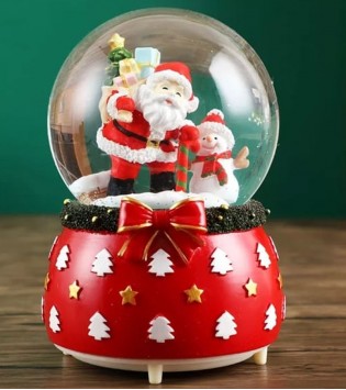 ORTA BOY IŞIKLI MÜZİKLİ NOEL BABALI KAR KÜRESİ