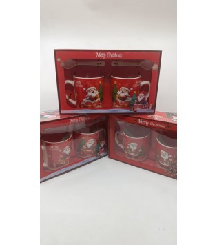 NOEL BABALI 2 Lİ PORSELEN KAŞIKLI KUPA