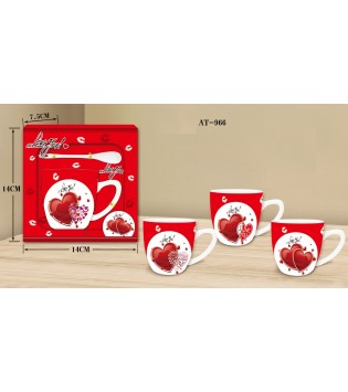 TEKLİ KALP MODELLİ ASETAT KUTULU KAŞIKLI KUPA