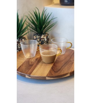 6 LI DESENLİ SARI SAPLI KAHVE/ÇAY FİNCANI 150ML