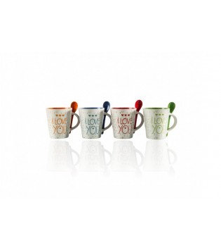 STONWARE I LOVE YOU DESENLİ KAŞIKLI KUPA