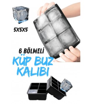 SİLİKON 6 BÖLMELİ KARE BUZ KALIBI