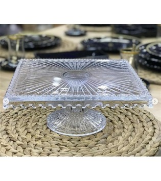 KARE CAM AYAKLI PASTA YÜKSELTİCİ