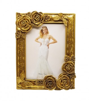 13X18 GÜLLÜ GOLD POLYESTER RESİM ÇERCEVESİ