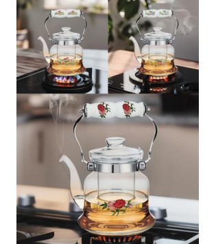 600 ML CAM  ISIYA DAYANIKLI ÜSTEN SAPLI DEMLİK