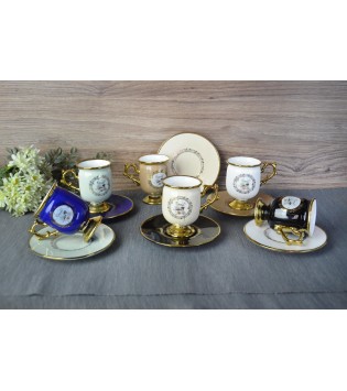 DESİRE AYAKLI RENKLİ KAHVE FİNCAN TAKIMI