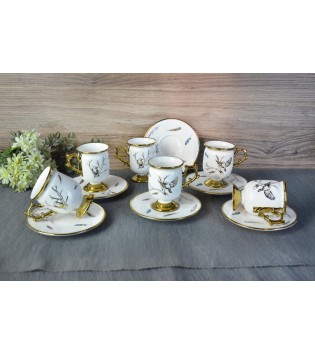 BLANCHE AYAKLI KELEBEKLİ YALDIZLI KAHVE FİNCANI