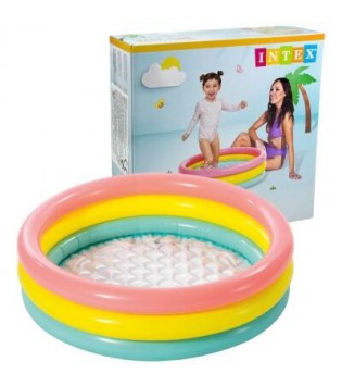 Intex 58924 Renkli Şişme Taban 3 Bölme Havuz 86 cm