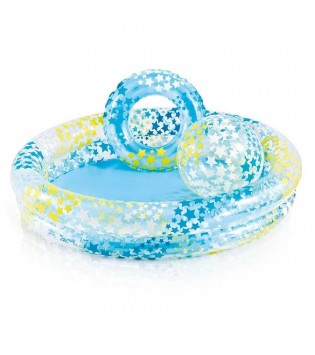 Intex 59460 Tropikal Desenli Havuz Top Simit 123 cm
