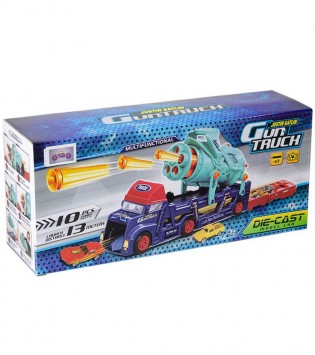 GUN TRUCK W/CATAPULT+SOFT GUN+8PCS ALLOY CAR