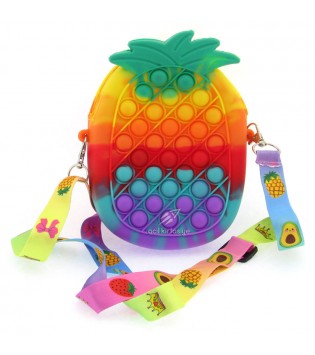 GÖKKUŞAĞI ANANAS ŞEKİLLİ POPİT ÇANTA
