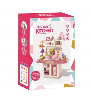 BUHARLI PİLLİ MUTFAK SET PEMBE