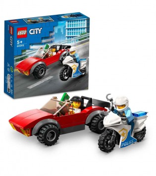 LEGO® City Polis Motosikleti Araba Takibi 60392 Oyuncak Yapım Seti (59 Parça)