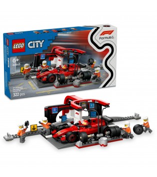LEGO CİTY FERRARİ ARABA F1 PİT STOP VE PİT EKİBİ