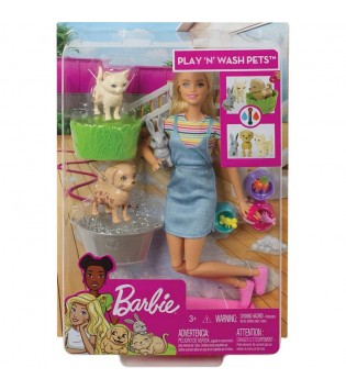Mattel Barbie ve Hayvanları Banyo Eğlencesin FXH11
