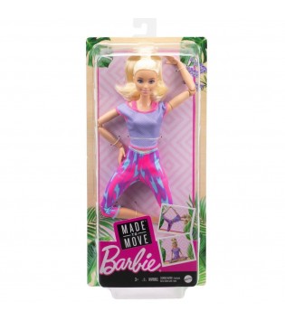 Barbie Sonsuz Hareket Bebeği, Sarışın - Desenli Taytlı