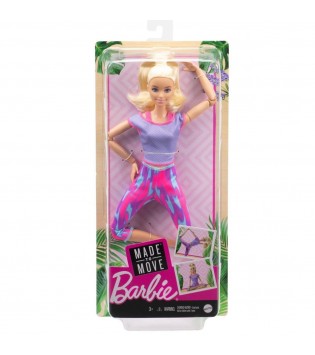 Barbie Sonsuz Hareket Bebeği, Sarışın - Desenli Taytlı