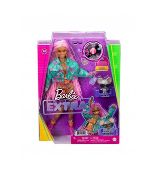 Barbie Extra - Pembe Örgü Saçlı Bebek