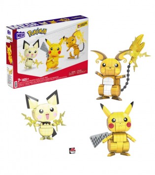 MEGA Pokémon™  Yap ve Oyna Figürler, Pikachu Dönüşüm 3'lüsü