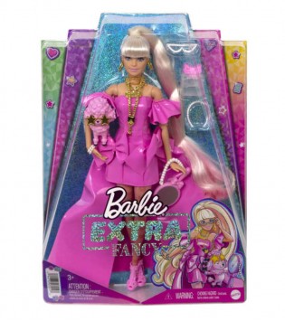 Barbie Extra Fancy - Pembe Kostümlü Bebek