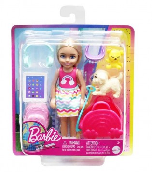 Barbie® Seyahatte Chelsea Bebek ve Aksesuarları