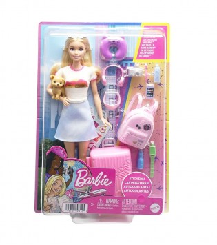 Barbie® Seyahatte Bebeği ve Aksesuarları Barbie® Seyahatte Bebeği ve Aksesuarları