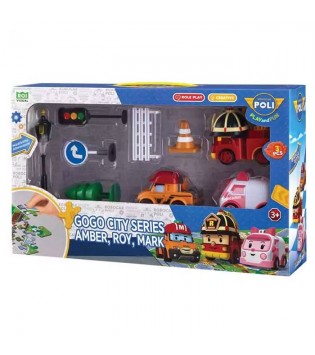 Robocar Poli GoGo City Serisi - Amber, Roy, Mark Oyun Seti
